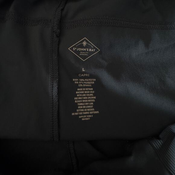 St John's Bay Dark Blue Capri Stretch Pull On Pants Size L - Picture 4 of 4